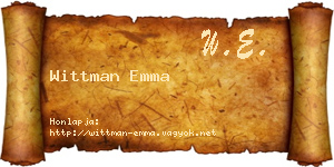 Wittman Emma névjegykártya